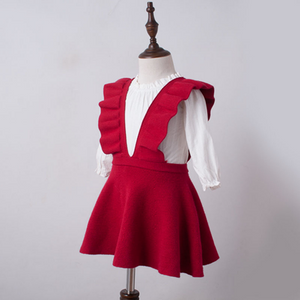 Ruffle Jumper Dress- RED